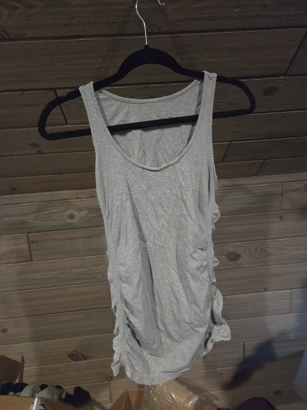 Athleta Light Gray Scoop Ruched Tank